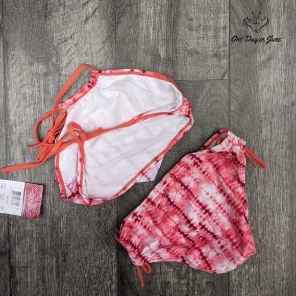 Kanu Surf Morgan Ruffle Halter Bikini Swimsuit Size 14 - Picture 4 of 4